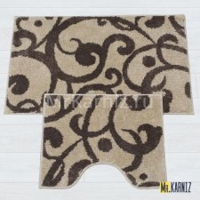 Комплект ковриков для ванной и туалета Узоры коричневый