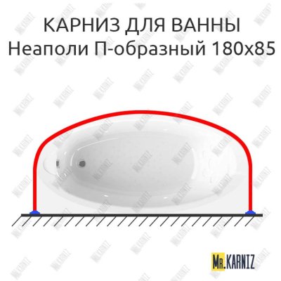 Карниз для ванны Radomir Неаполи П-образный 180х85 Усиленный 20 мм MrKARNIZ
